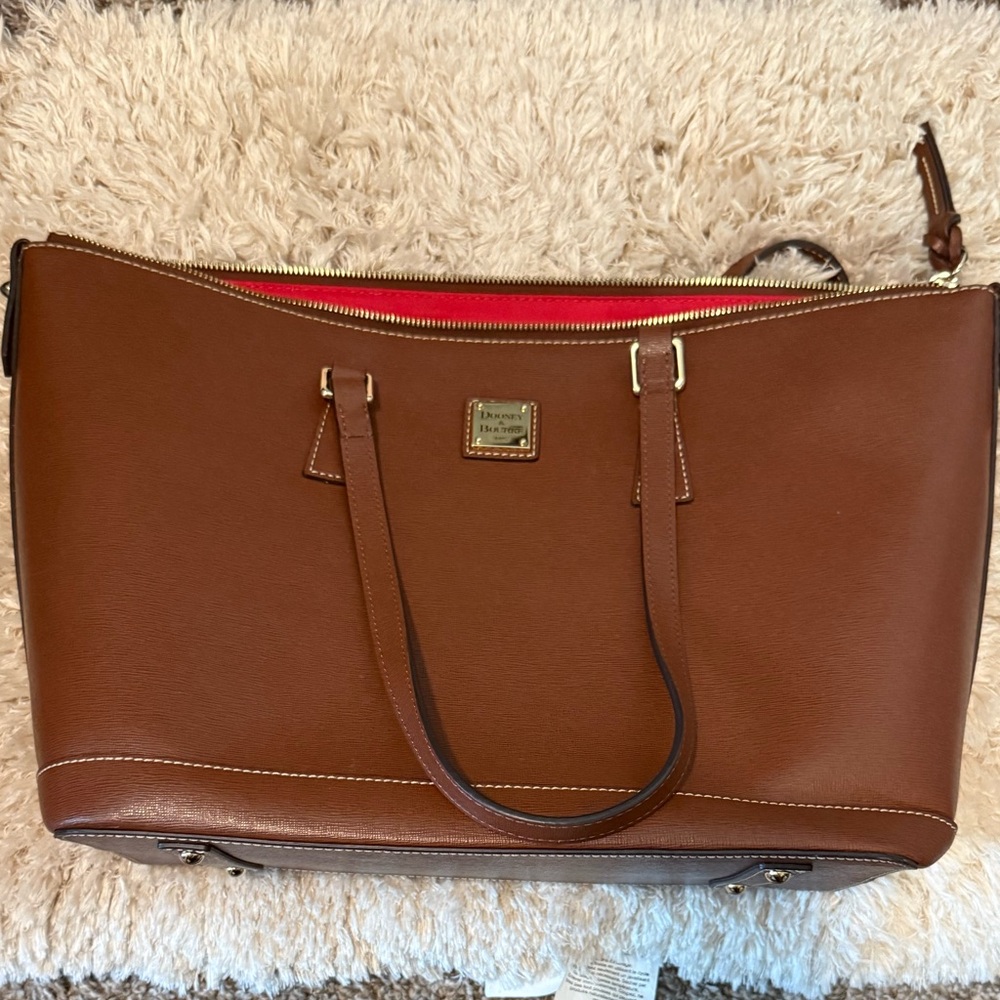 Dooney & Bourke Brown Leather Tote with Classic Silhouette